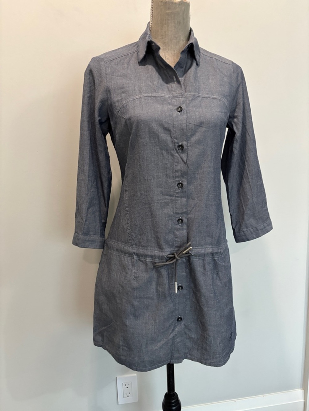 Arc'teryx Blanchard Tunic Shirt Drawstring Grey 3/4 Sleeve Sz S - Picture 13 of 16